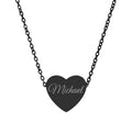 Heart-shaped necklace with 'Michael' engraving on a white background