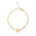 Engravable Paperclip Heart Bracelet